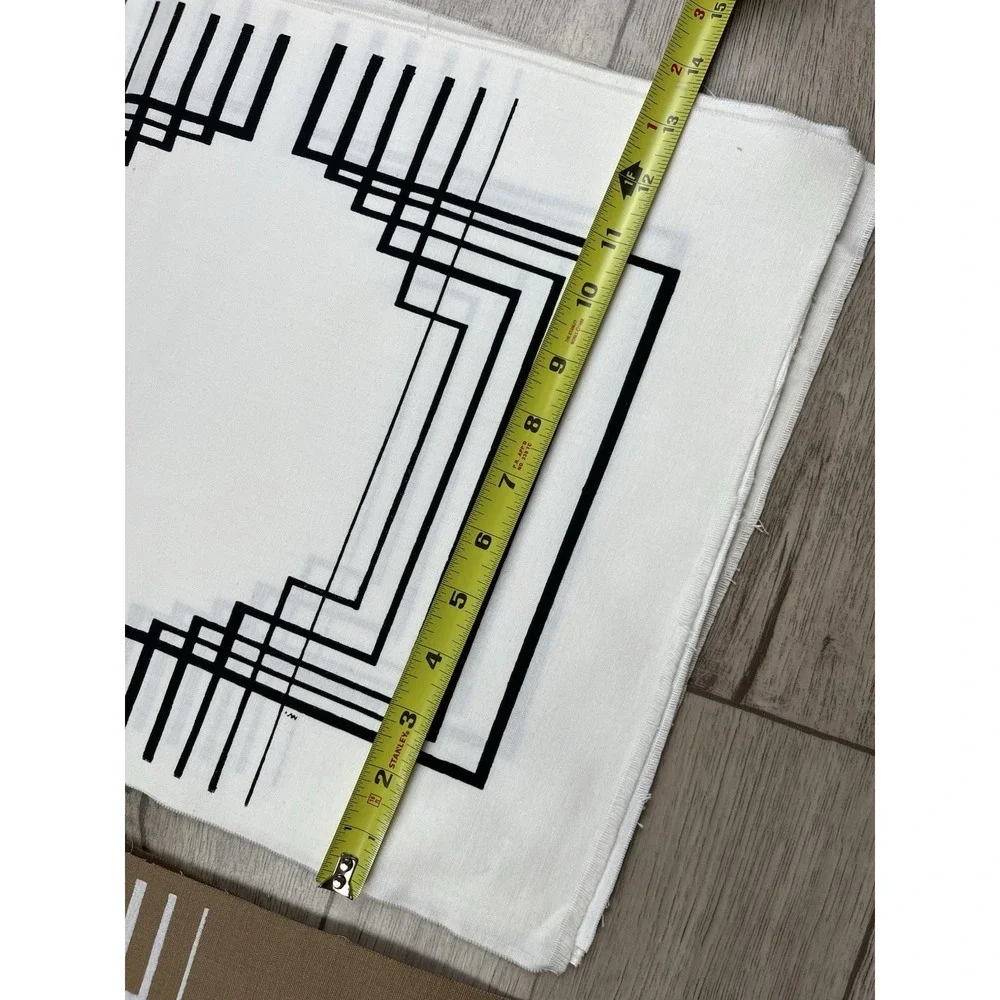 Fabric Blocks Geometric Art Deco Painted Cotton Quilt Artist Designed Lot of 11